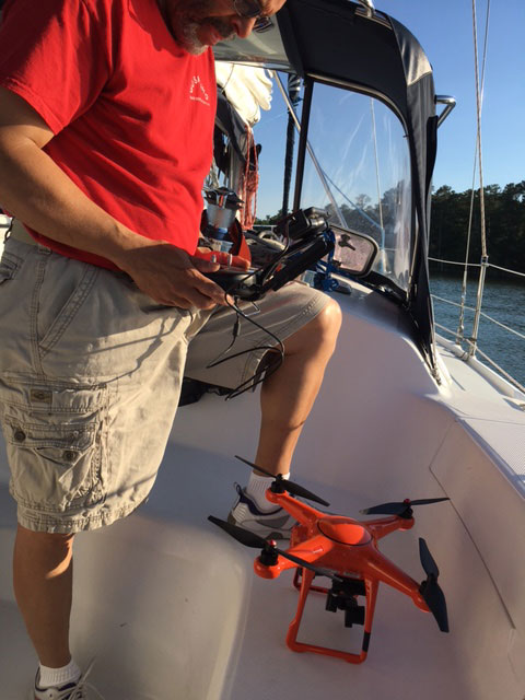 Drone boat launch prep