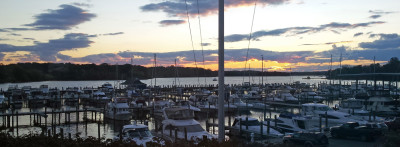 boat life sunset