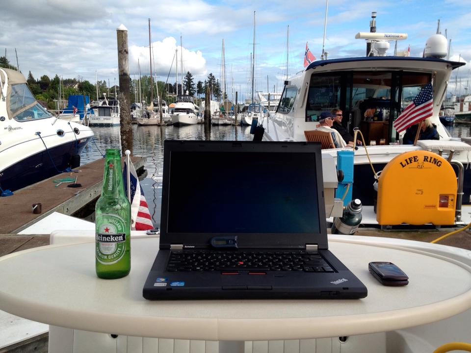 work from boat telecommute