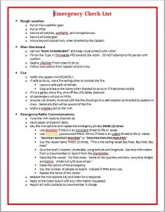 boating emergency checklists