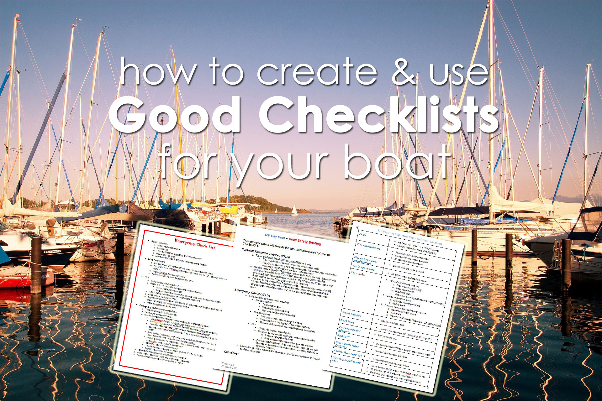 creating boating checklists