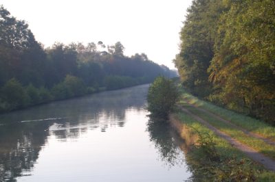 canal morning mist