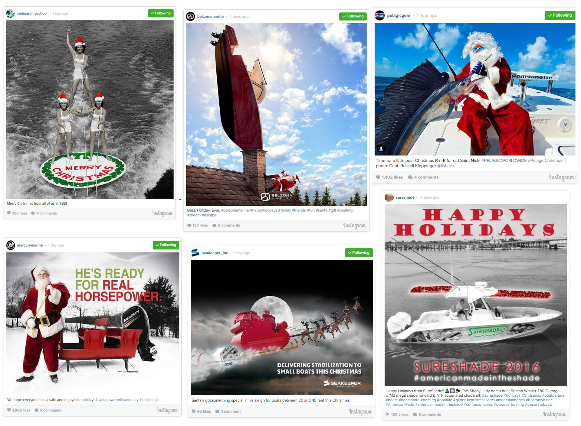 holiday boating posts instagram