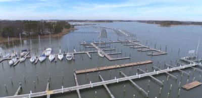 drone boating marina photo