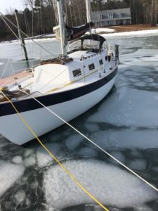 frozen water sailboat