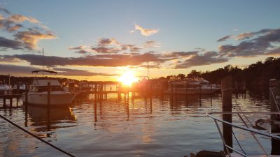 boat sunset view