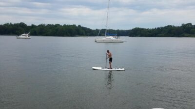 paddle boarding