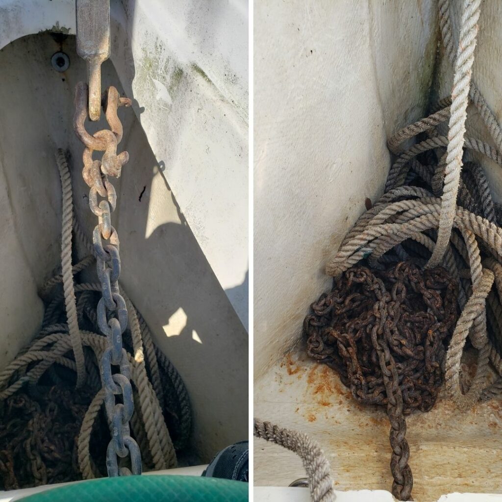 Replacing the Anchor Rode and Splicing Line to Anchor Chain on a Boat