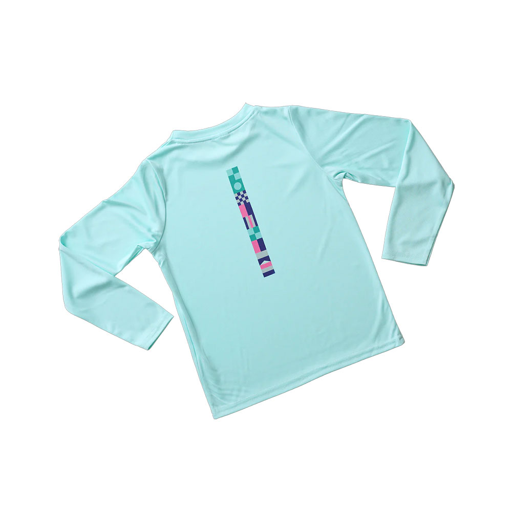 Line + Cleat UPF Sun Shirt - Flag Stripe Seafoam