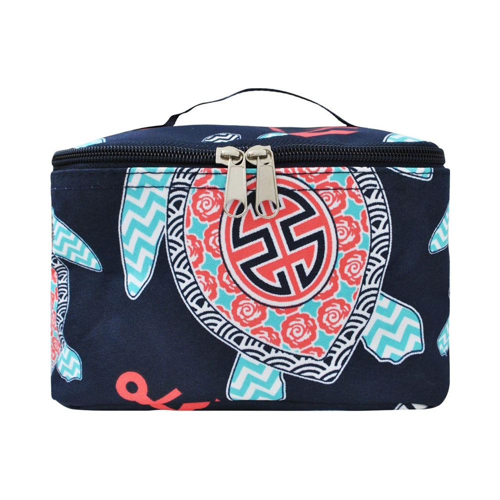 Travel Nautical Cosmetic Bag Organizer with Turtle