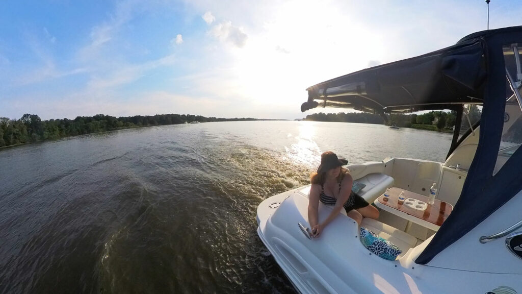 women boating