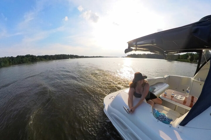 women boating