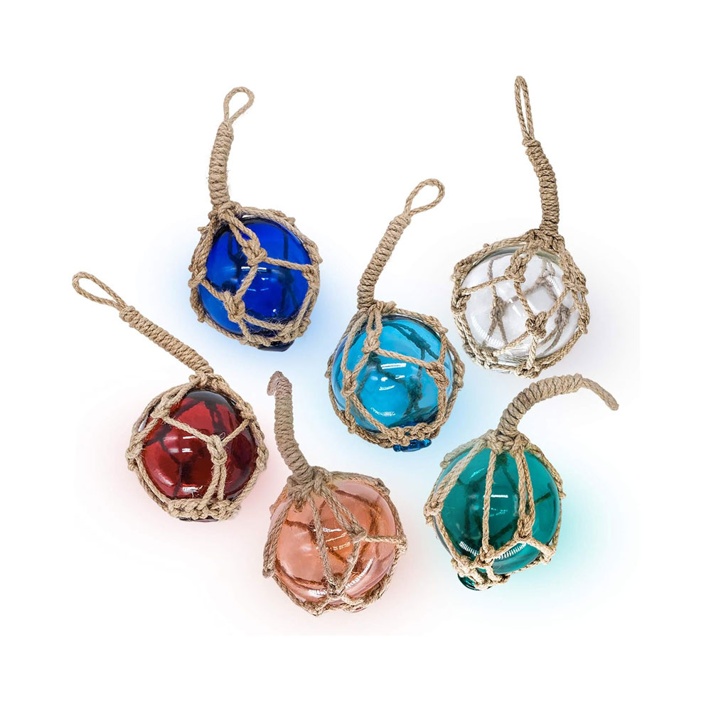 Glass Fishing Floats Ornament Set