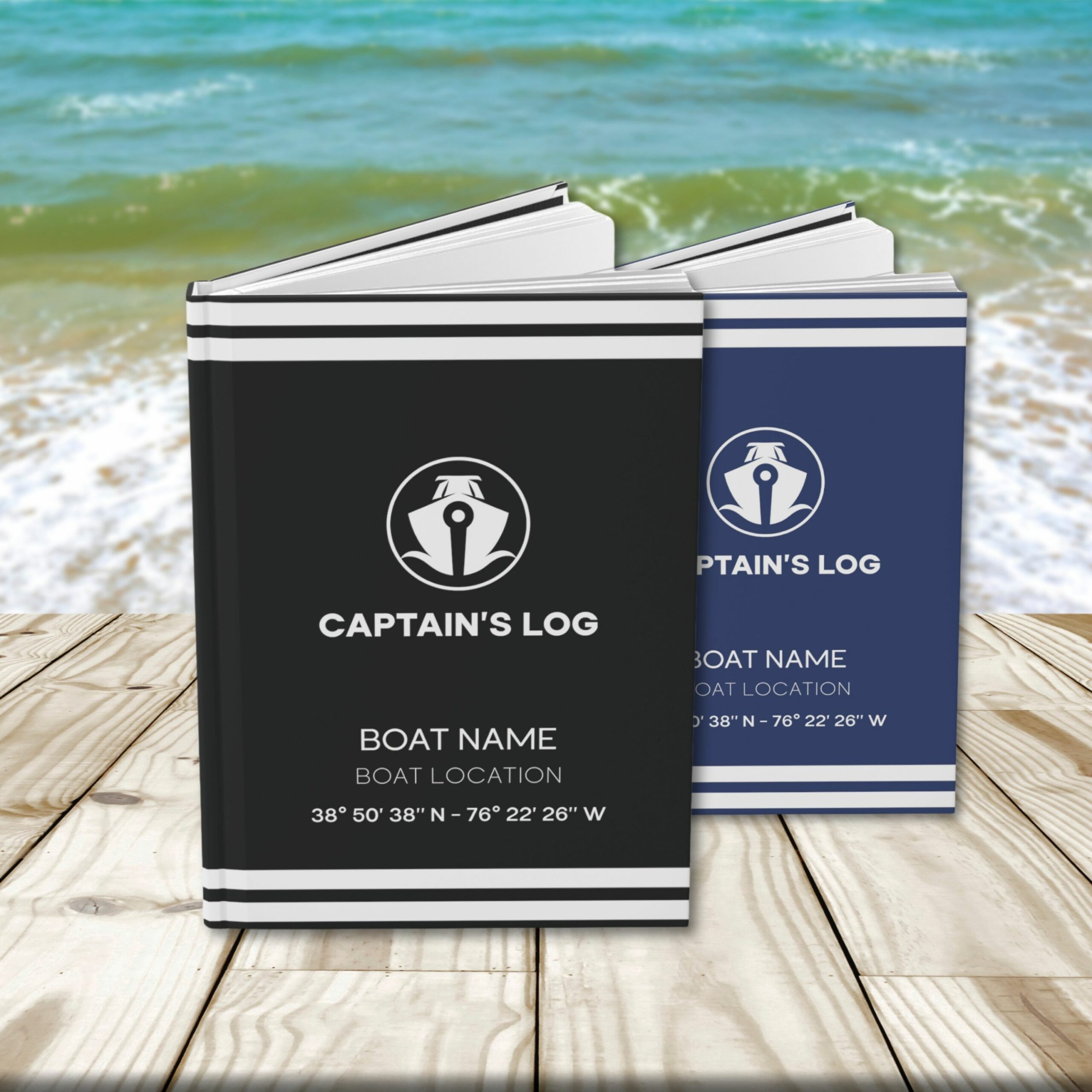 Boat Captain's Log Book Personalized with Boat Name