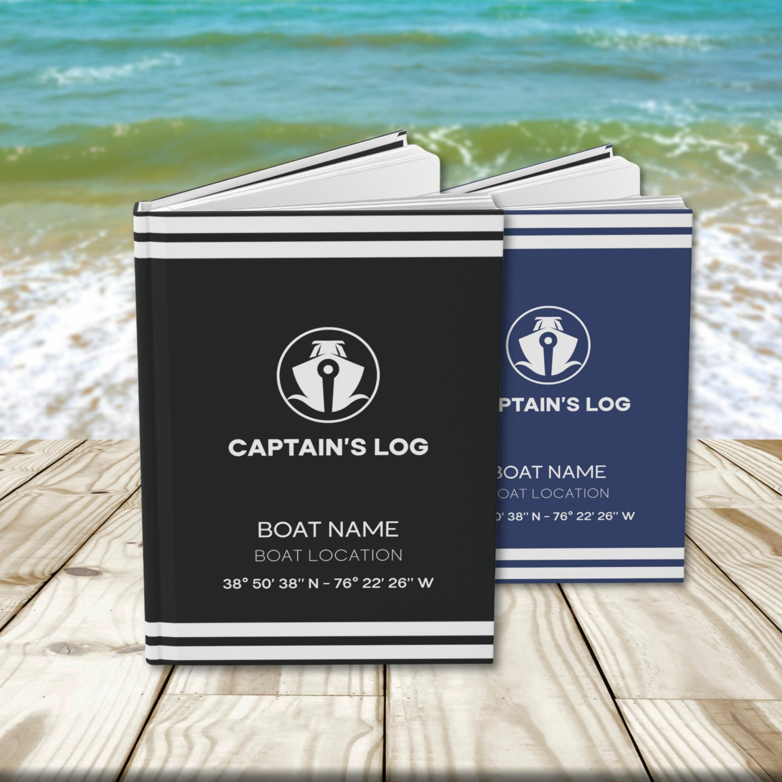 Captain's Log Book Personalized with Boat Name