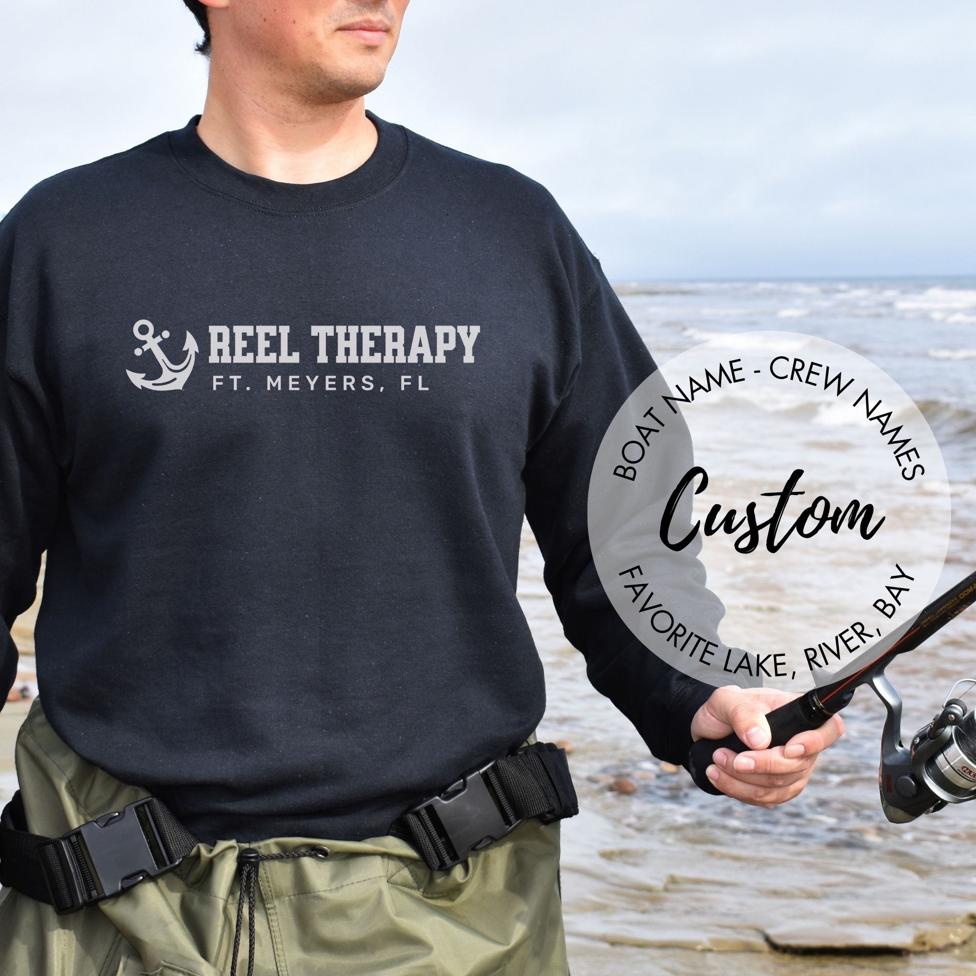 Custom Boat Name Anchor Sweatshirt