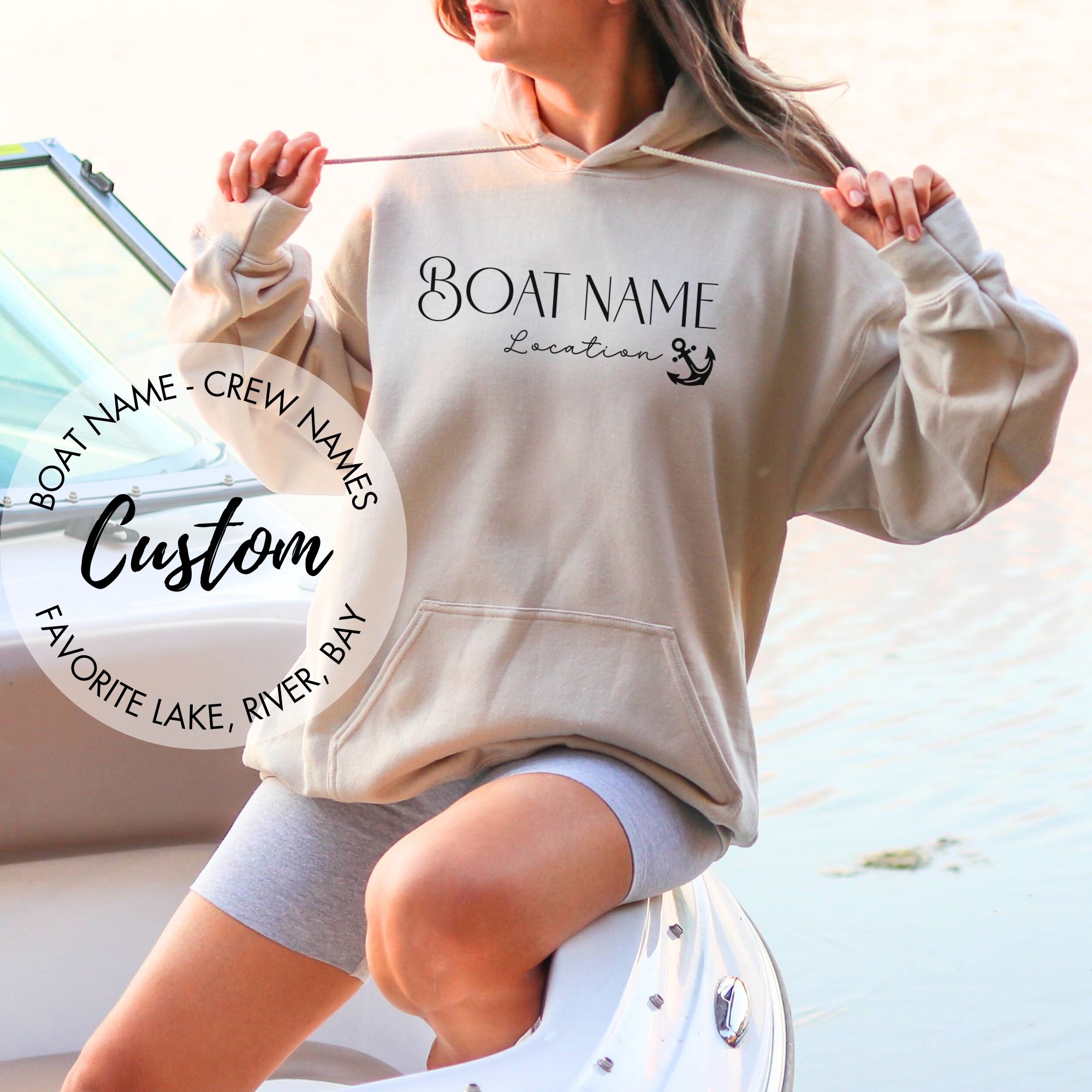 Custom Boat Name & Location Hoodie