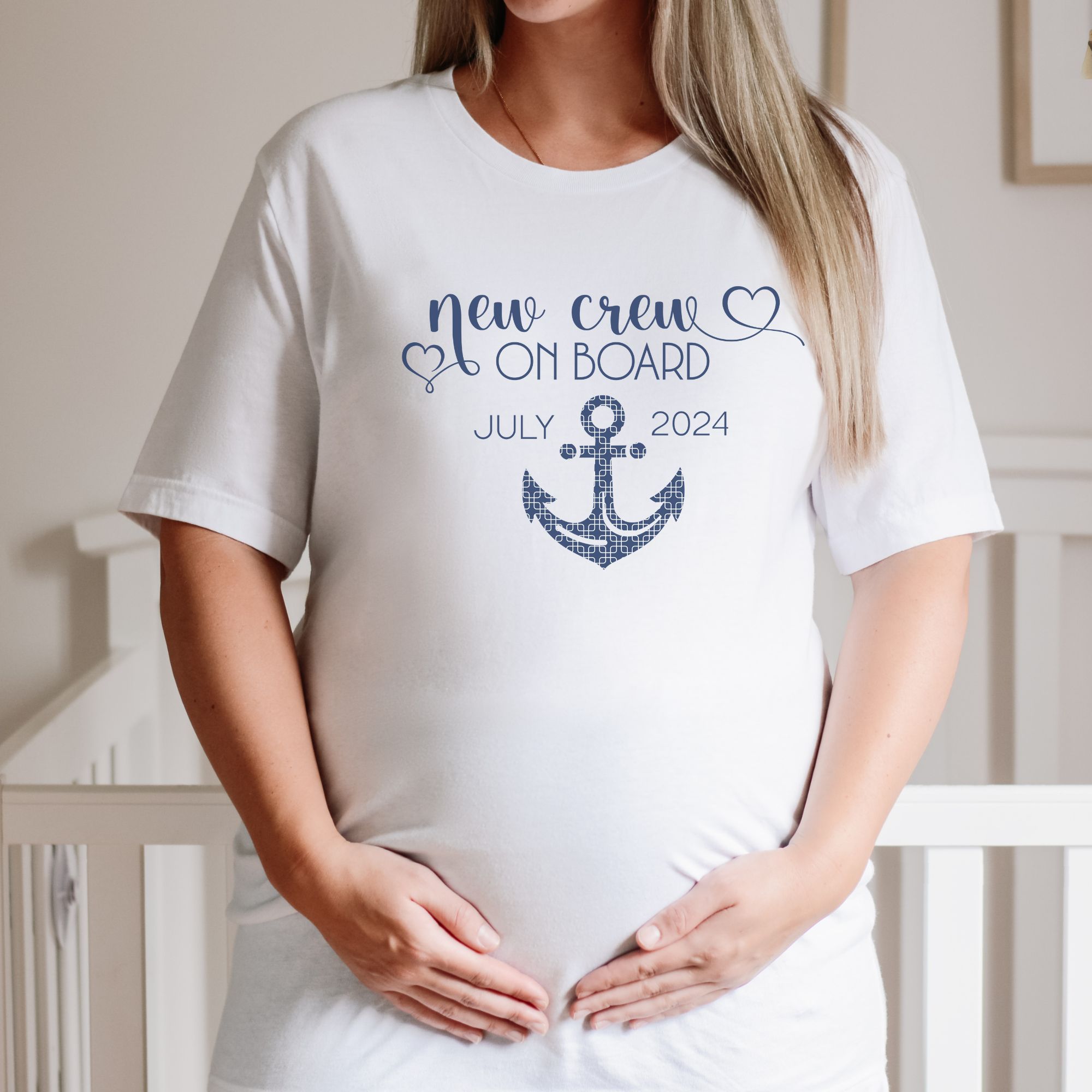 Pregnancy Nautical New Crew On Board Custom Shirt