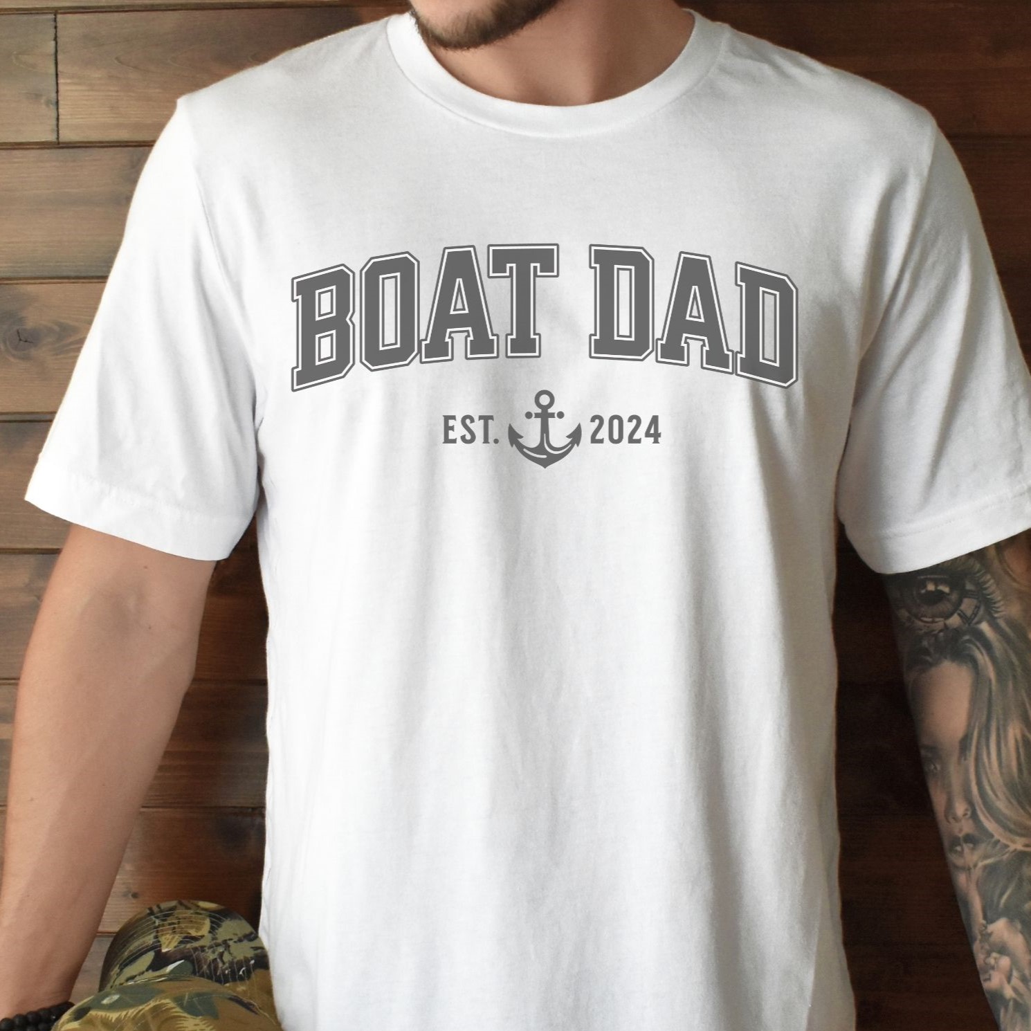 Custom Boat Dad Year Established T-Shirt