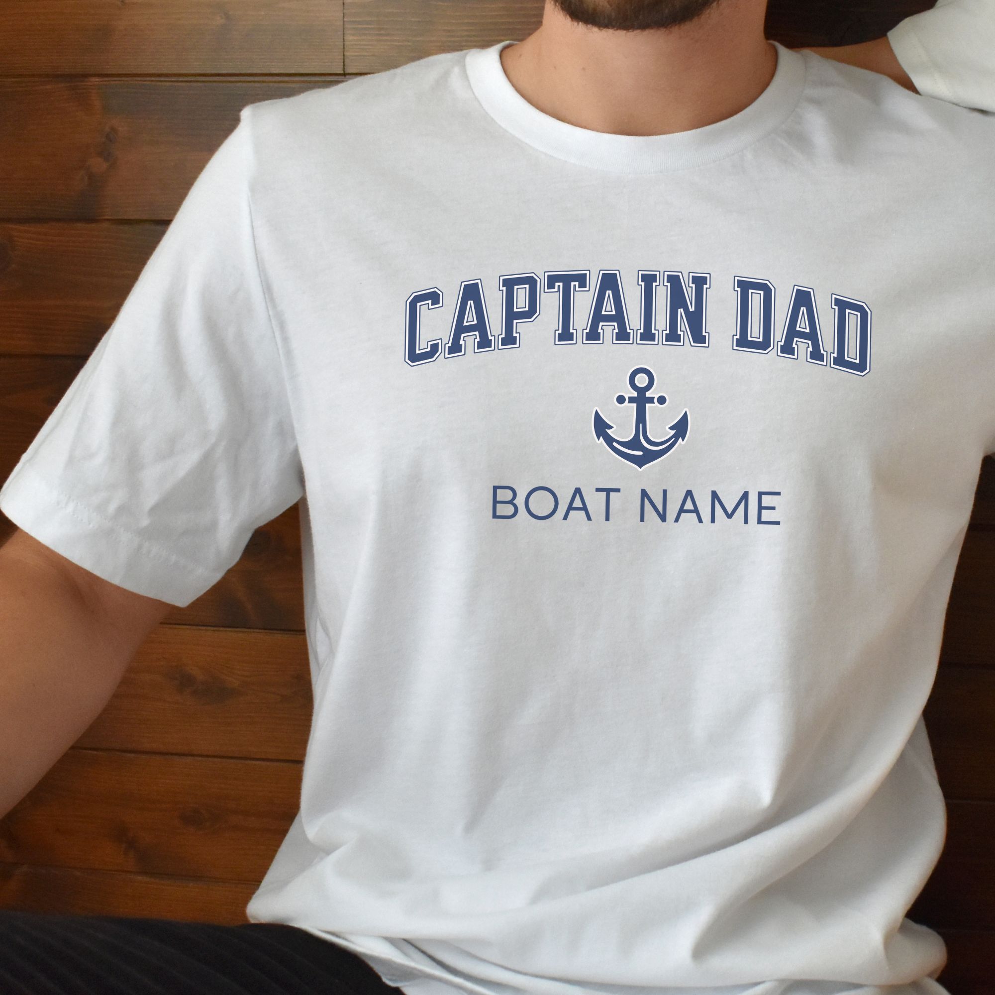 Captain Dad Custom Boat Name Shirt