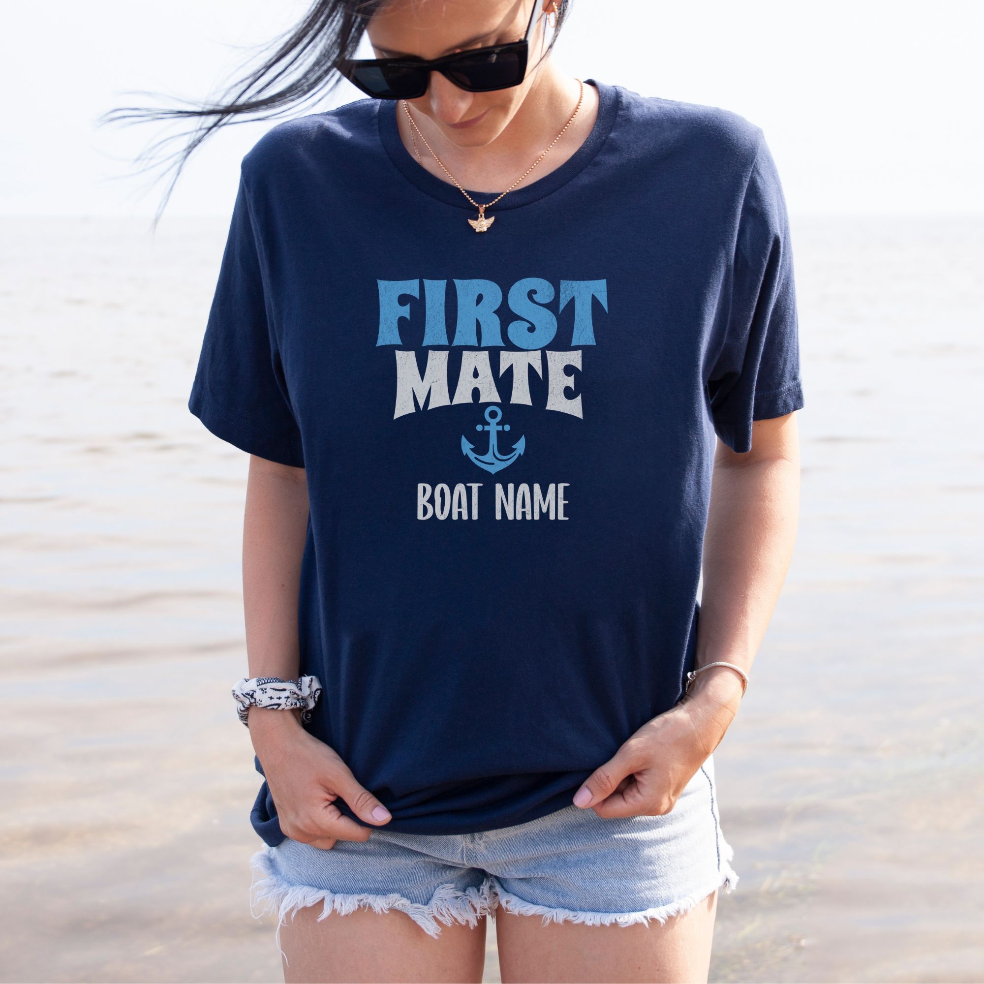 First Mate Anchor Custom Boat Name Shirt