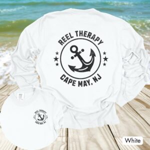 Custom Boat Name Location Anchor w/Back Print Long Sleeve - Image 5