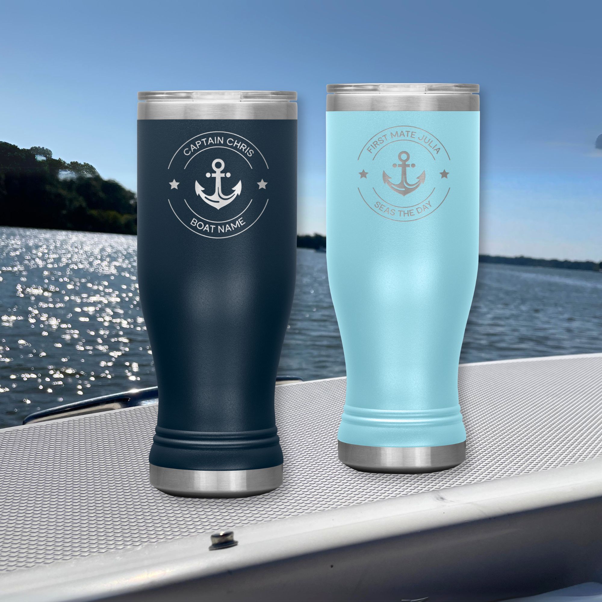 Custom Captain First Mate Engraved 20oz Tumblers