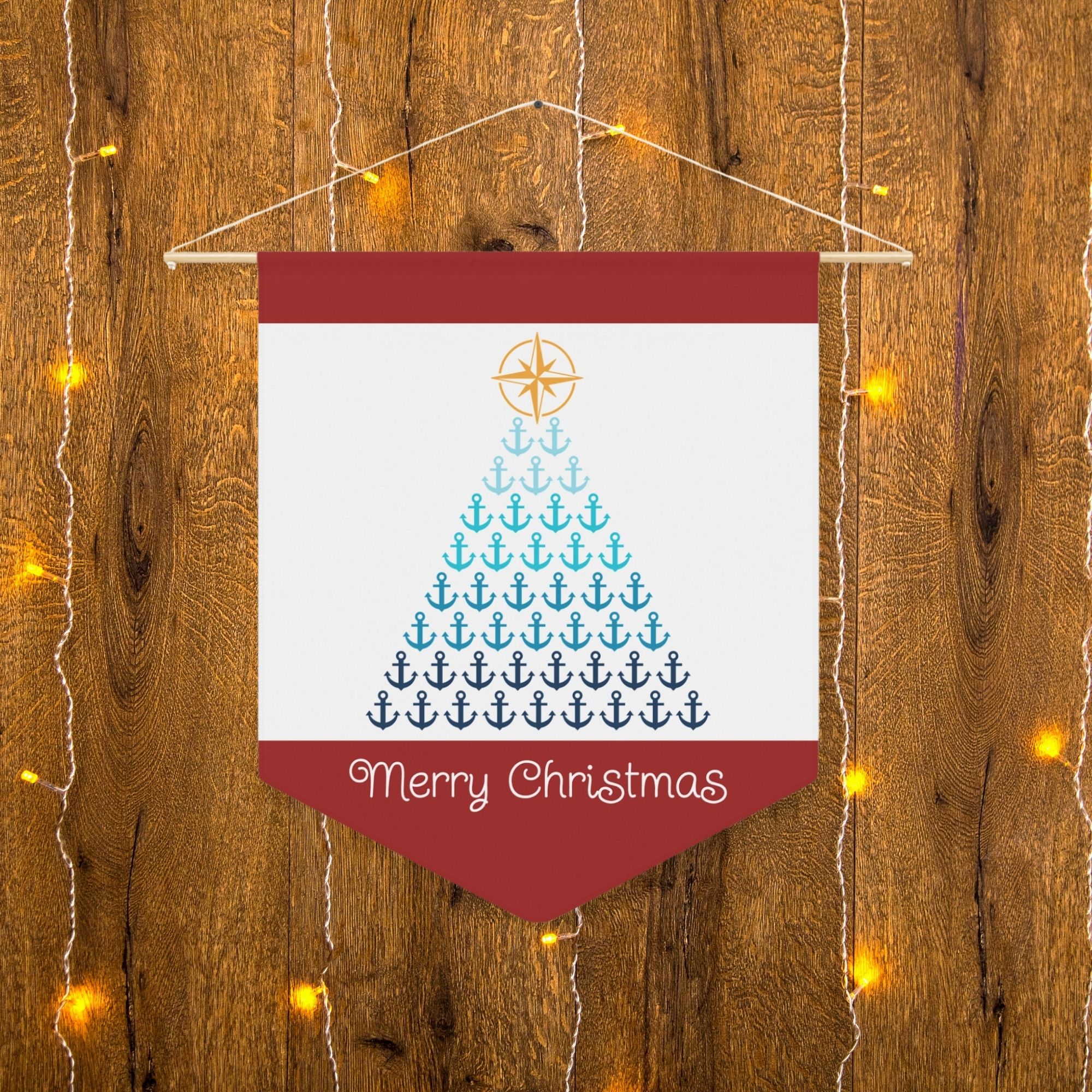 Anchor Christmas Tree Wall Pennant